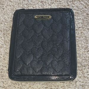 Betsey Johnson Black Heart-Quilted Case